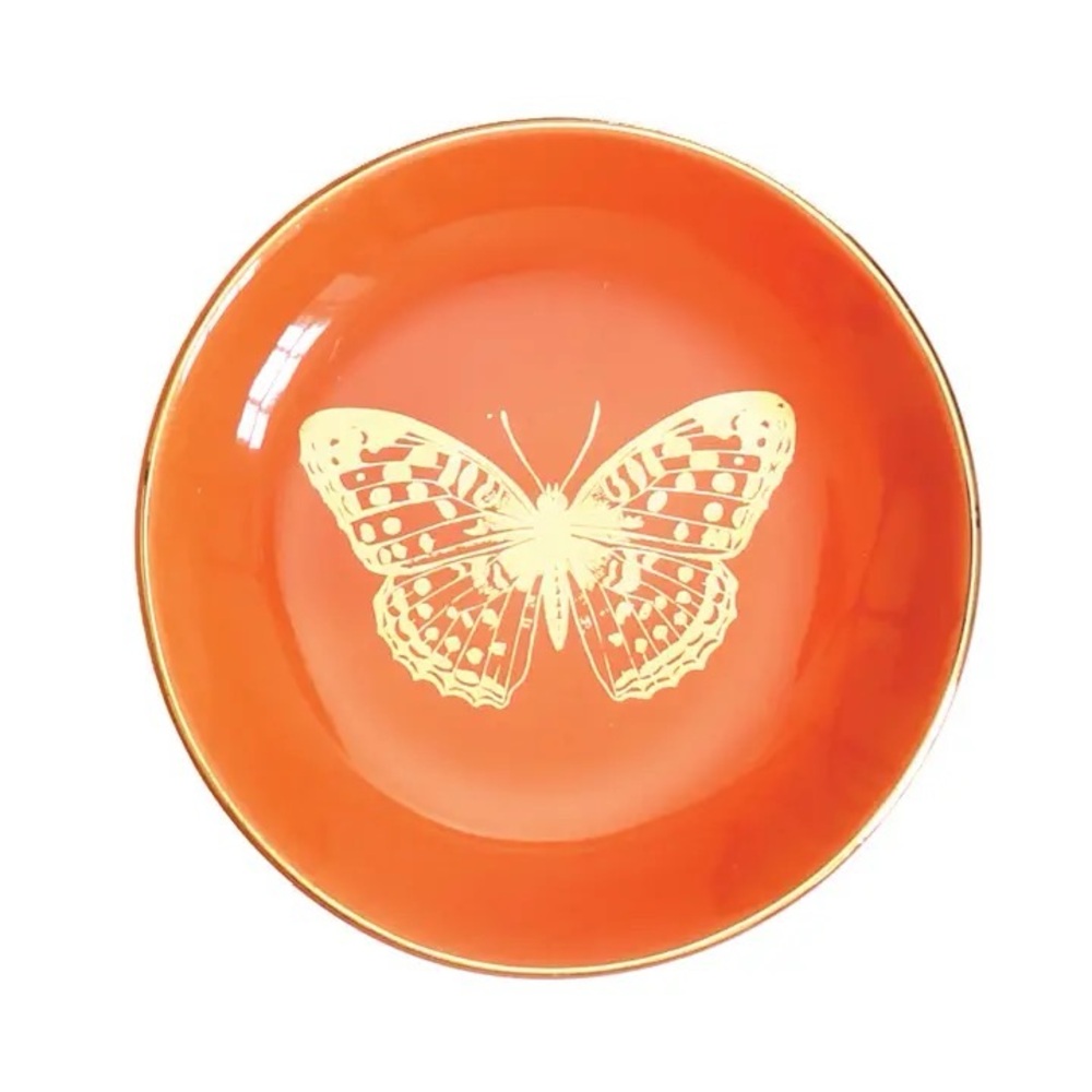 Butterfly ceramic trinket dish plate